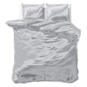 Sivé obliečky zo saténového mikroperkálu na dvojlôžko Sleeptime, 240 × 220 cm