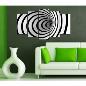 Viacdielny čierno-biely obraz 3D Art Illusion, 102 × 60 cm