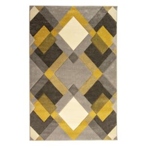 Sivo-žltý koberec Flair Rugs Nimbus Ochre, 80 × 150 cm