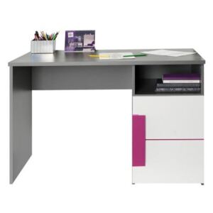 Tempo Kondela PC stôl, sivá/biela/fialová, LOBETE 21