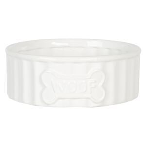 Miska pre psíka WOOF 15cm biela keramika