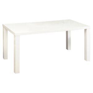 Jedálenský stôl, biela vysoký lesk HG, ASPER TYP 4