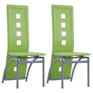 Jedálenské stoličky 2 ks, zelené, umelá koža