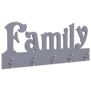 Nástenný vešiak FAMILY sivý 74x29,5 cm