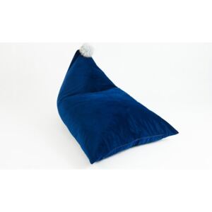 Puf na sedenie Pom Pom - Premium - tmavo modrý