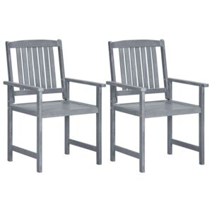 Záhradné stoličky 2 ks, sivé, akáciový masív