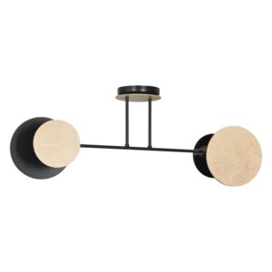 Emibig ZITA 2 | moderná dizajnová stropná lampa z dreva a kovu Farba: Čierna