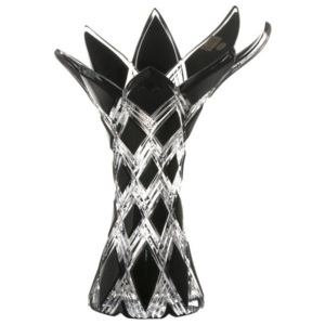 Krištáľová váza Harlequin, farba čierna, výška 270 mm