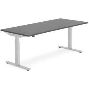 Výškovo nastaviteľný stôl Modulus, T-rám, 1800x800 mm, čierna/strieborná