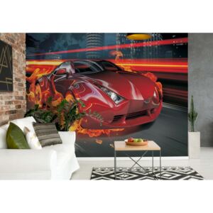 Fototapeta GLIX - Red Car + lepidlo ZADARMO Vliesová tapeta - 254x184 cm