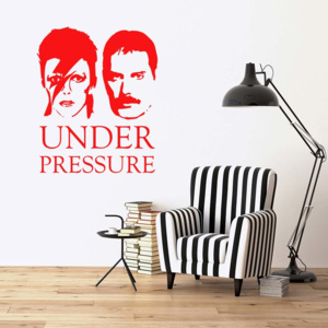 GLIX Queen & David Bowie - Under Pressure - samolepka na stenu Červená 60x50 cm