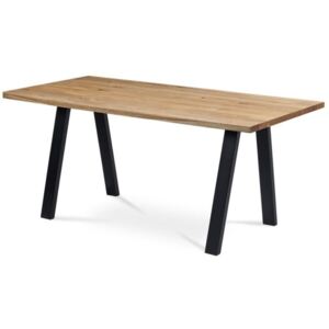 Jedálenský stôl EDMONTON dub/čierna, šírka 160 cm
