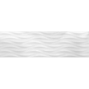 Obklad biely lesklý, 3D vzor 29,75x99,55cm GLACIAR WHITE WAVE