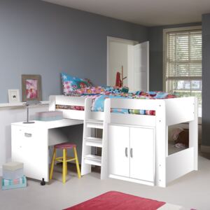 ArtFMbra Detská poschodová posteľ + stolík FUNKY Farba: Biela