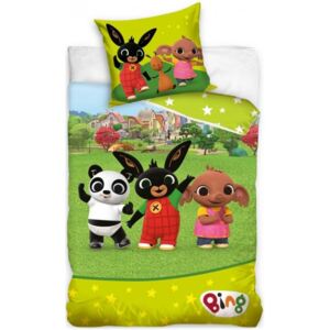 Carbotex · Detské posteľné obliečky Zajačik Bing - motív Na lúke s kamarátmi - 100% bavlna - 70 x 90 cm + 140 x 200 cm