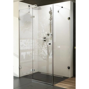 Ravak Brilliant - Sprchové dvere dvojdielne s pevnou stenou BSDPS-80 L, ľavé, 783 mm – 795 mm, farba chróm, sklo transparent 0UL44A00Z1