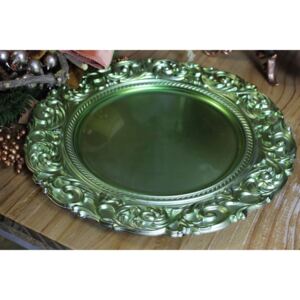 Zelený lesklý klubový tanier 36cm