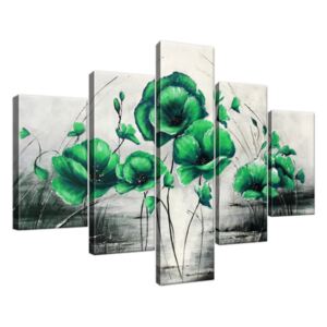 Ručne maľovaný obraz Zelené Vlčie maky 100x70cm RM2451A_5A