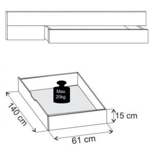 Padua - ÚP pre posteľ 180x200 cm (dub balken/alpská bílá)
