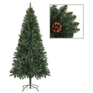 Umelý vianočný stromček s borovicovými šiškami zelený 180 cm