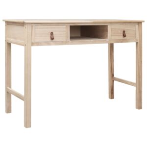 Písací stôl prírodnej farby 110x45x76 cm drevený
