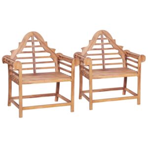 Záhradné stoličky 2 ks 91x62x102 cm masívne teakové drevo