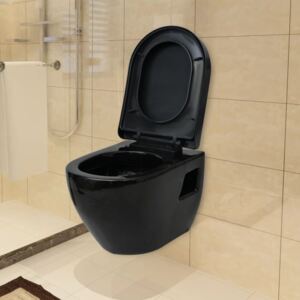 Keramické závesné WC, čierne
