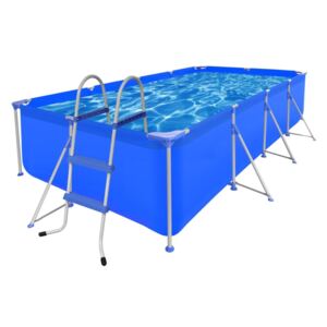 Oceľový bazén s rebríkom, 394 x 207 x 80 cm