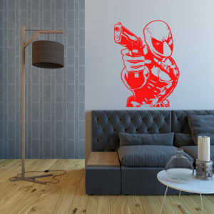 GLIX Deadpool - samolepka na stenu Červená 50x35 cm