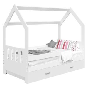 AMI nábytok Dětská postel DOMEČEK D3C 80x160cm masiv bílá