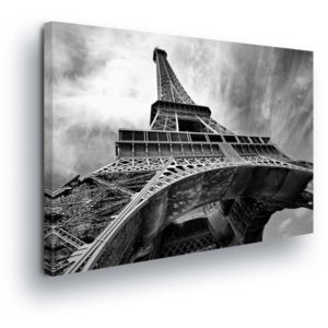 Obraz na plátne - Black and White Eiffel Tower II 100x75 cm