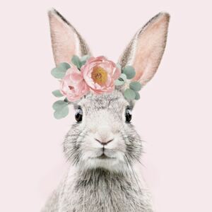 Umelecká fotografia Flower crown bunny pink, Sisi & Seb