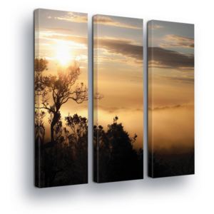 Obraz na plátne - Falling Fog in the West of the Sun 3 x 30x100 cm