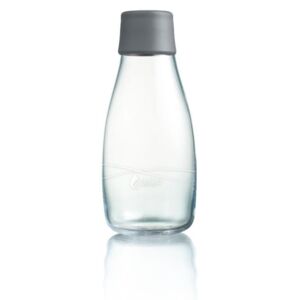 Sivá sklenená fľaša ReTap s doživotnou zárukou, 300 ml