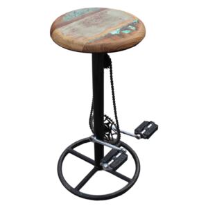 Barová stolička BICYCLE - čierna, prírodná