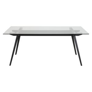 Jedálenský stôl MONTI 180x90 cm, číra, čierna