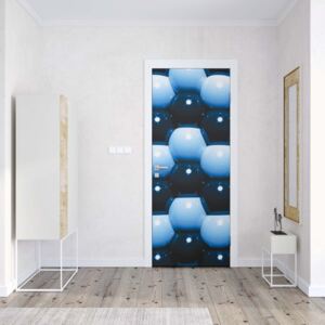 GLIX Fototapeta na dvere - 3D Blue And Black Ball Pattern