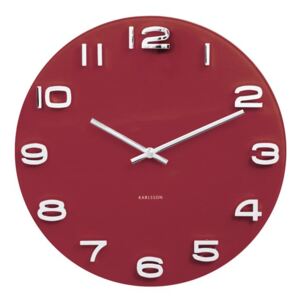 KARLSSON Nástenné hodiny Vintage kulaté – červené