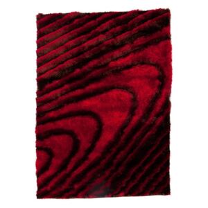 Luxusný kusový koberec Tlaková vlna červený