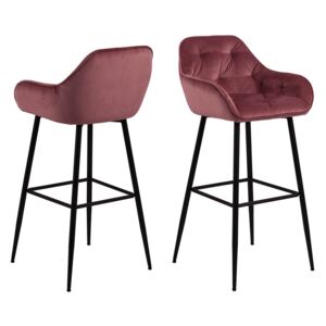 ACTONA Sada 2 ks − Barová stolička Brooke − červená