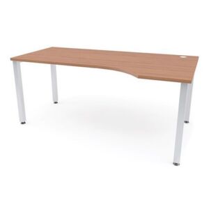 Ergo kancelársky stôl Abonent, 180 x 100 x 75 cm, pravé vyhotovenie, dezén čerešňa Oxford
