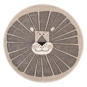 Detský kusový koberec Lev béžový kruh, Velikosti 160x160cm