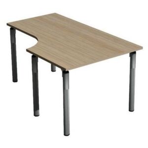 Ergo kancelársky stôl Set line, 160 x 100 x 75 cm, pravé vyhotovenie, svetlé drevo