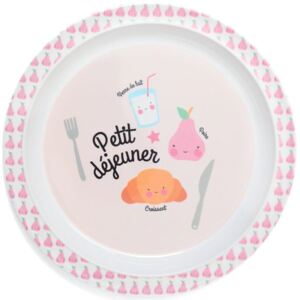 Detský melamínový tanier Petit déjeuner Pink