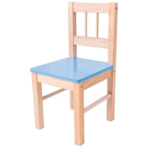 Bigjigs Drevená stolička pre deti (4 farby) Farba: Modrá