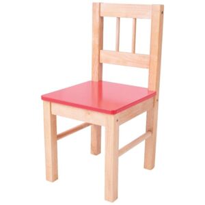 Bigjigs Drevená stolička pre deti (4 farby) Farba: Červená