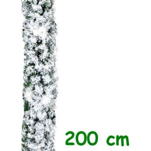 Čečinová girlanda zasnežená s brokátom 200cm
