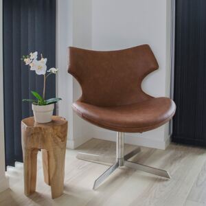 Dizajnová stolička Khloe, hnedá koženka