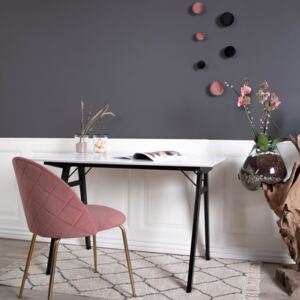 Dizajnová stolička Ernesto, ružová / mosadz
