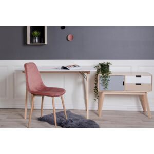 Dizajnová jedálenská stolička Myla, ružová, svetlé nohy